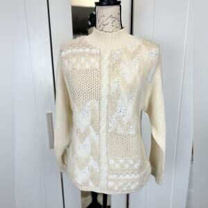 Talbots Vintage Mohair Wool Blend Mock Turtleneck Knit‎ Sweater Size Small